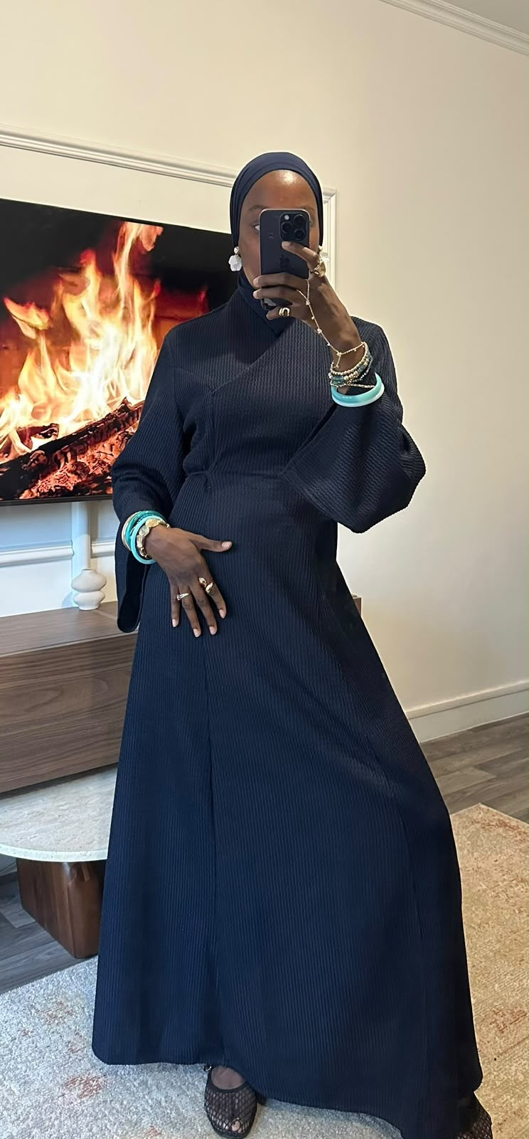 Robe en Maille Bleue Nuit